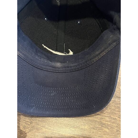 Vintage Nike Navy Swoosh Logo Adjustable Strapback Hat Cap Grey Tags 209429-451 - Picture 7 of 10